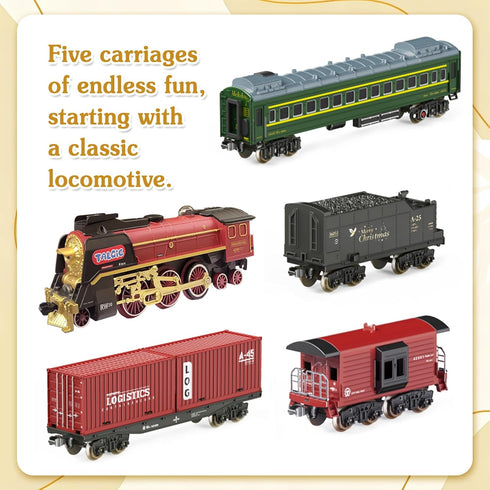 Sets 3 4 5 6 7 8+, TALGIC Remote Control Train Toys for Boys with Steam, Lights and Sound, Fancy Tracks, Train for Kids