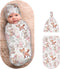 Nanyizly Watercolor Cute Animals Newborns Beanie Swaddle Blanket Set Baby Receiving Blankets for