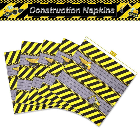 Set 16 48PCS WERNNSAI Construction Party Supplies - Disposable Dump Truck Themed Tableware for Boys Kids Birthday