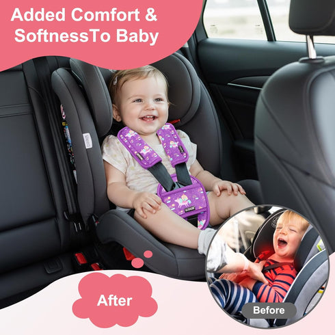 SLEILIN 3 Pcs Car Seat Straps Shoulder Pads Suit for Kids : Ultra-Soft Child Car Seat Strap Covers, Kids Car Seat Strap