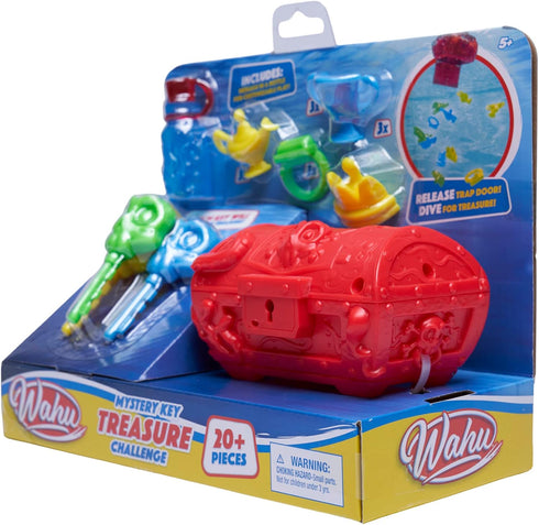Wahu Mystery Key Treasure Challenge Pool Diving Toy Set for Kids Ages 5+, Underwater Treasure Chest and Key Diving Game