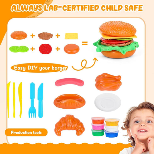 BoterLun Set 6 3+ Microwave Toys Kitchen Play with Light Sound,Kids Pretend Play Electronic Oven with Play Food