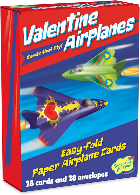 Peaceable Kingdom Valentine's Day Gift for Kids, Fun Party Favors for Classroom, Goodie Bag Stuffers - Paper Plane