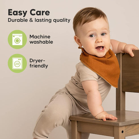 KeaBabies 8-Pack Organic Baby Bandana Drool Bibs, Stylish Super Absorbent Teething Bibs for Infants