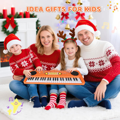 MusicForset 49 3 4 5 6 7, Kids Piano Keyboard with Microphone, Keys Portable Electronic Piano Keyboard for Kids