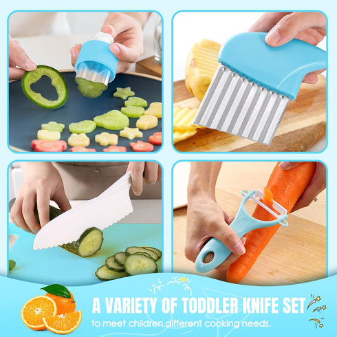 37PCS Sets Set 3 8 Kids Cooking Real, Kids Cooking and Baking Gift with Storage Case Timer Kid Safe Knives Cutting