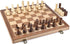 AMEROUS 15 Inches Wooden Chess & Checkers Set with Upgraded Weighted Pieces, 2 Extra Queens, Storage Slots