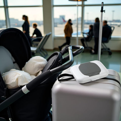 PurYupearl Gray Travel Wipe Holder Reusable Wet Wipe Container Box Strollers Hanging Dispensers Refillable Wipe Case