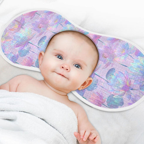 decor gift 4 Pack 22x11in Cotton Neutral Burp Cloths Soft Touch Indian Water Lily Neon Purple Baby Rags for Unisex