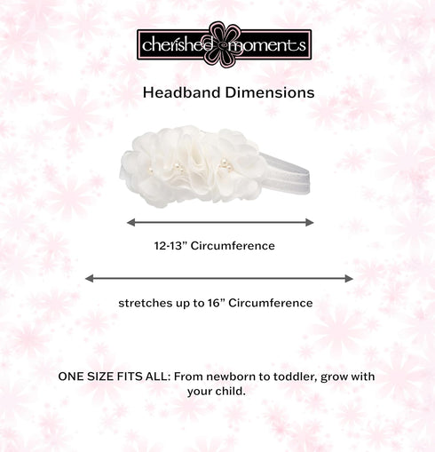 Cherished Moments "Petals" Keepsake Headband for Christenings, Baptism, and Baby Blessings (Ivory)