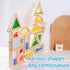 Rainbow Sensory Toys Blocks, 16 Large Wooden Building Blocks for Toddlers, Colorful Geometric Stacking Toy Set