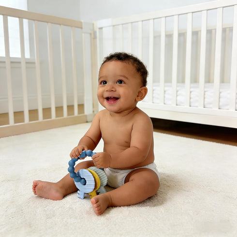 3+ Baby Keys Teether Toys,Silicone Teething Toys for Months,Teething Keys Toy for Infants-Soft & Raised Texture
