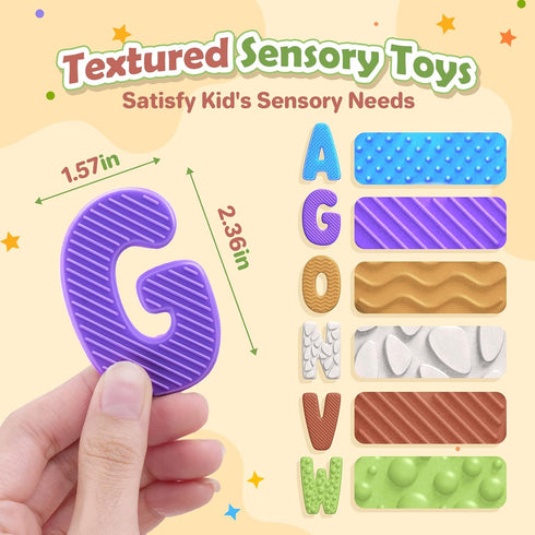 Alphabet ABC Learning Educational Toys - Textured Sensory Fidget Toys for Toddlers Kids - Educational Tools Suction Toy