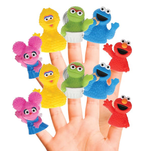 Sesame Street 10 Piece Finger Puppet Set - Educational Bath Toys, Party Favors, Floating Pool Toys, Playtime