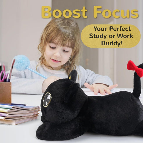 meowtastic Black Cat Weighted Stuffed Animal - 22 Inch 4.5 Pounds Plush Kitten, Cute Gifts for Kids & Adults