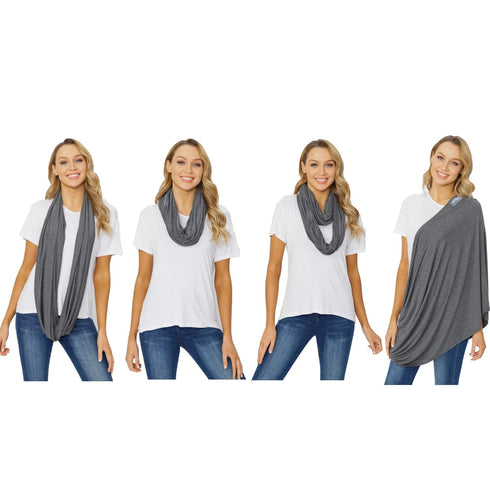 NeoTech Care Baby Nursing Cover Breastfeeding Scarf, Soft Fabric in Gray