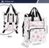 Bolaz Backpack Pink Rose Bow White Diaper Bag Tote Multifunction Baby Nappy Changing Bags Large with Stroller Straps