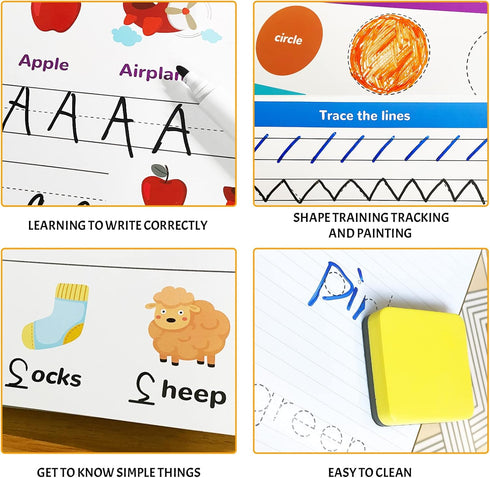 3 4 5 Handwriting Practice Book for Kids, Toddler Preschool Learning Activity for Year Old, Kindergarten Educational