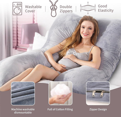 HychYAYA 60 Inch Full Body Pregnancy Pillows for Sleeping Cooling Pregnancy Pillow,U Shaped Pregnancy Body