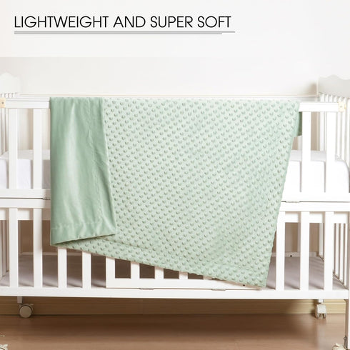 40x50 Inches david's kids Micro Fleece Minky Baby Blanket for Girls with Double Layer and Soothing Raised Dots