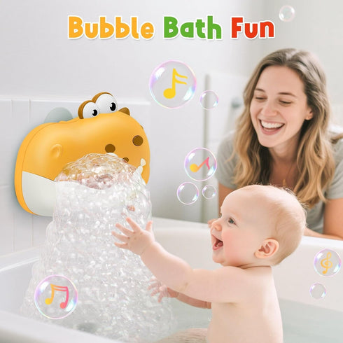 1-3 4-8 Baby Bath Toys, Rechargeable Dinosaur Bath Bubble Machine with Music, Bathtime Bathtub Toys for Toddlers