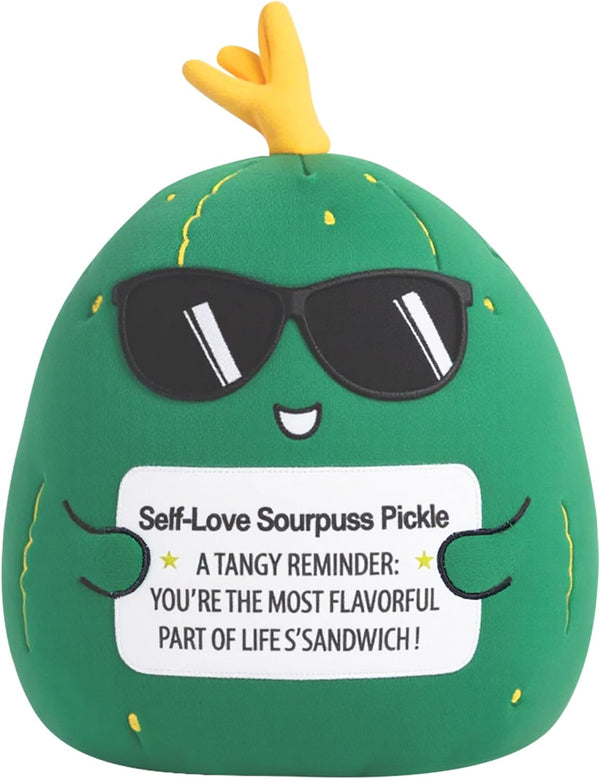 Cucumber Plush Pickle Stuffed Animal - Emotional Support Stress Relief Home Decor