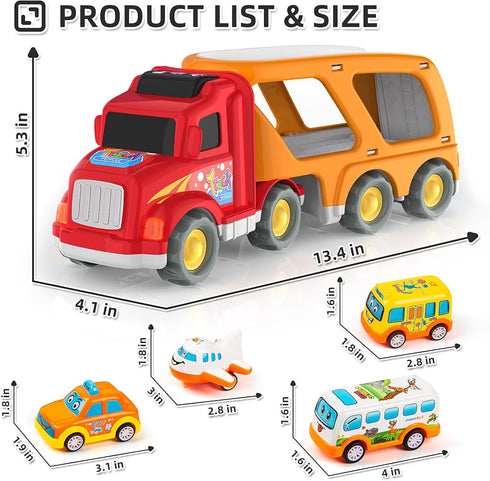 2-4 3-5, 5 1 3+. Veslier Toddler Toys Car for Boys Girls Age in Carrier Transport City Vehicles Toys,Kids Toy Cars