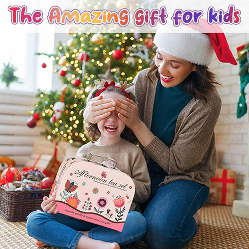 Set 3-6 Set, Lajeje Tea Party for Toddlers & Little Girls Ages Princess Pretend Play Kitchen Toy with Tin Tea Desserts