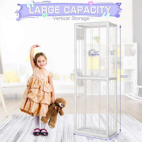 1) Trycooling Stuffed Animal Storage Zoo Holder Space Save Vertical PVC with Elastic Band and Net for Playroom Bedroom