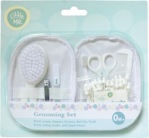 Set 8 Little Me Baby Grooming - Piece Essential Kit with Brush, Comb, Nail Clippers, Nail File, Toothbrush, Safety