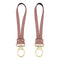 TWELVElittle Stroller Clips 2.0, Non Slip Vegan Leather Diaper Bag Straps, Pink
