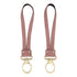 TWELVElittle Stroller Clips 2.0, Non Slip Vegan Leather Diaper Bag Straps, Pink