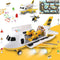 Dwi Dowellin Construction Toy Airplane Set with Play Mat, Excavator, Bulldozer, Mixer, Dumper Truck, Forklift, Crane,