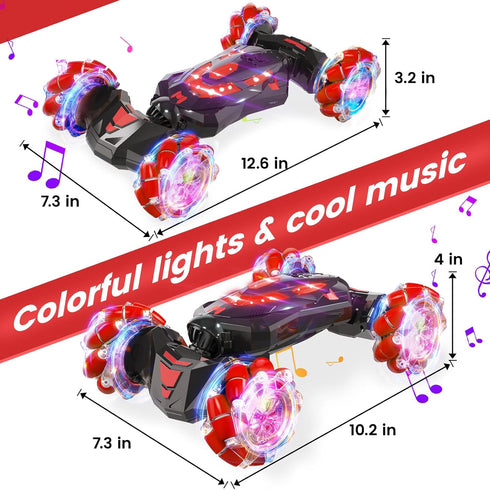 YEMIAI 8-12,Drift Music,4WD 360 4-7 Gesture Sensing RC Stunt Car,Remote Control Car Toys for Ages Cars with Lights