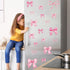 12 7.9 11.8 Inch Whaline Sheets Trendy Pink Bow Wall Stickers Light Pink Bow Knot Wall Decals Watercolor Room Mural
