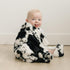 Cow Print Plush Baby Blanket, White Back, Black and White, 30 in x 40 in
