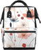 Hsnar Poppy Flowers Printed Waterproof Diaper Bag Backpack Large Capacity Baby Bag with