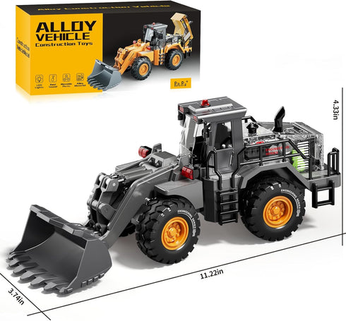 Pupu Pig Bulldozer, Bulldozer 3+ Kids Metal Construction Toys - Upgraded Construction Vehicle with Lights and Sounds