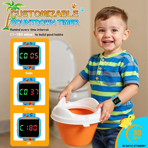 Etuwoe Potty Training Watch & Chart for Kids: Water Resistant Potty Watches Dinosaur Potty Training Chart for Toddler