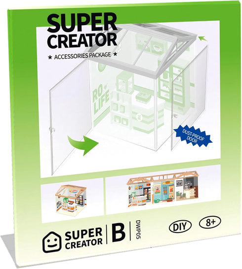 8+ ROBOTIME Dust Proof Door for Super Creator Super Store Age