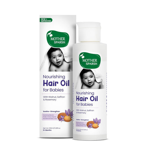 Mother Sparsh Ayurvedic Baby Hair Oil with 21 Herbs & Oils for Babys Tender
