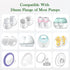 Dwelio 10PCS 13/15/17/19/21mm 24mm Flange Sizing Kit with Silicone Flange Inserts & Nipple Measurement Tool & Cleaning