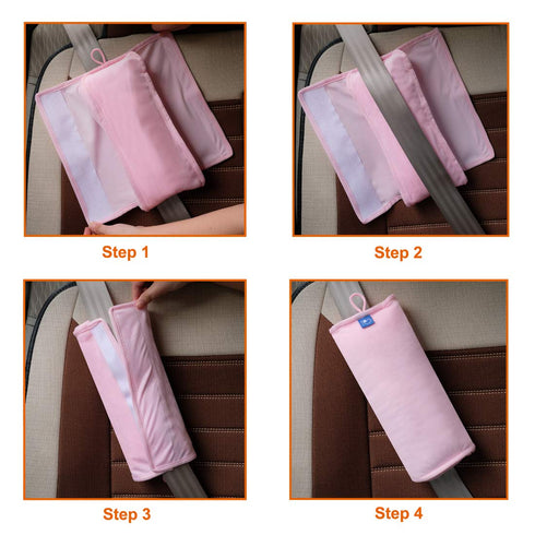 COOLBEBE Seat Belt Pillow for Kids, Extra Soft Toddler Travel Pillow for Car Seat, Universal Carseat Strap Cushion Pads