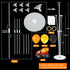 2 Sets 2 Construction Party Balloons Stand Kit with Construction Truck Foil Balloons Black Orange Yellow Party Balloon