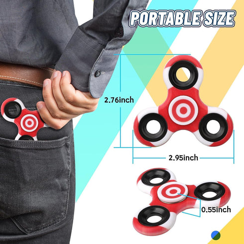 Mechaniker 10 Pack Set, 3-12 Fidget Spinner Toy Bulk for Kids Adults, Metal Tri-Spinner Fidget Hand Spinner for Stress