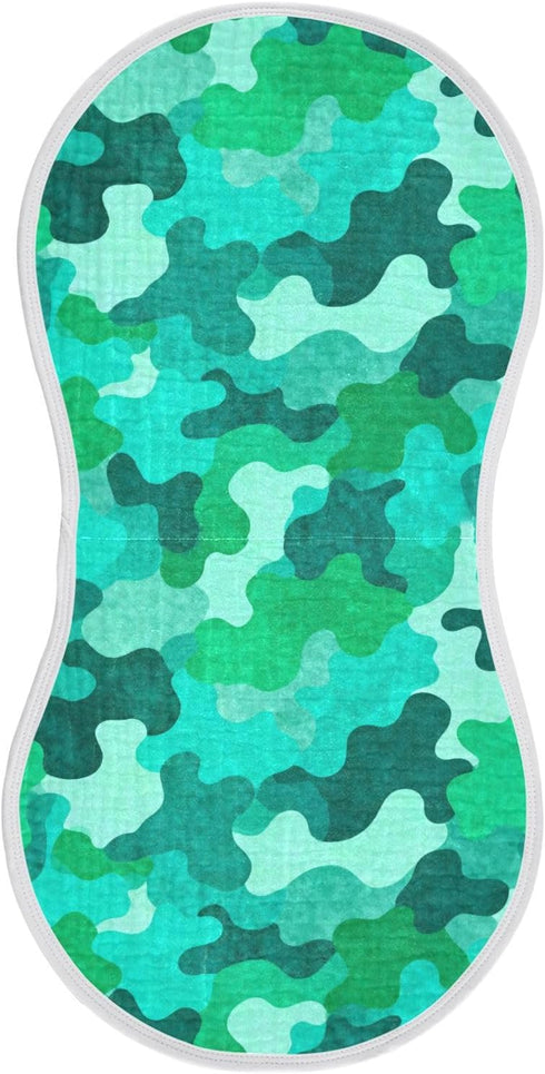 decor gift Cotton Burp Cloths Good Absorbent? Mint Green Camouflage Baby spit up Rags