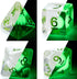 Gake Keeper Games & Dice: Firefly Dice - 7 Piece Resin Dice Set, Glow-in-The-Dark RPG Accessory