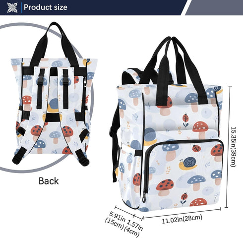SUABO Backpack Mushroom Snail Ladybug Pattern Baby Diaper Bag Large Bag Waterproof Travel Diaper Bags for Moms and Dads