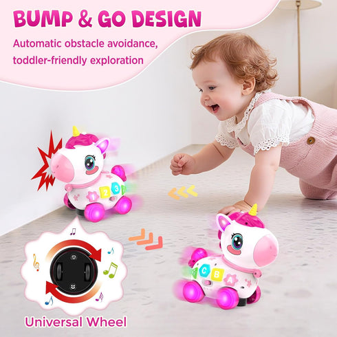 Kleikyerel 1 6-12-18 1st 1 Toy for Year Old Girl Gifts, Unicorn Baby Toys Months, Musical Learning Toy, Birthday Gift