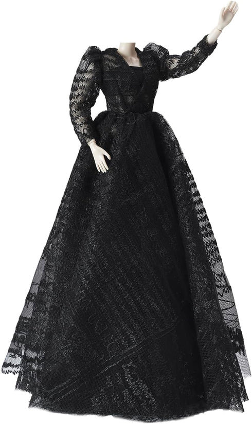 11.5 Inch E-TING Exquisite Handcrafted Black Lace Gown Evening Gala Dress for Girl Doll